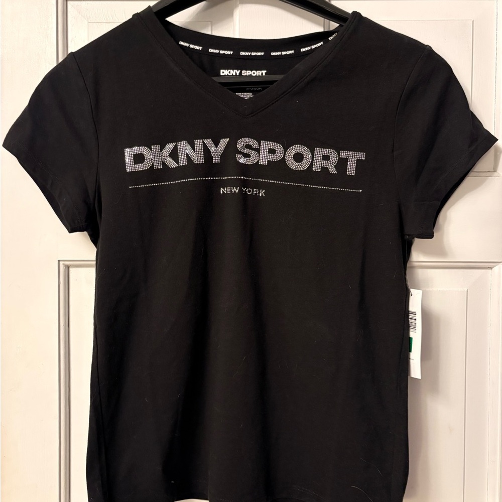DKNY Sport Black Tee with sparkly Logo